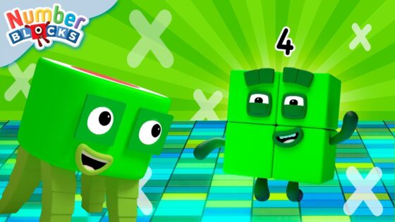 Four Times Tables! – Multiplication Challenge #4 ✖️ | Learn to Count for Kids 123 | @Numberblocks - Kingdom Kids Zone, Little Learners - Numberblocks
