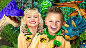 Indoor Dinosaur Playground Tour! 🦖🦕 Mic’d Up 4-Year-Old Leads Jurassic Jungle Adventure with Brother - Kingdom Kids Zone, Little Learners - Happy Hubbard’s - Educational Videos for Kids