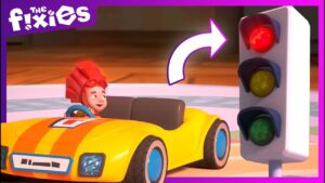 The Traffic Light – The Fixies | Fire is driving TOO FAST, will he be able to slow down in time? - Kingdom Kids Zone, Little Learners - The Fixies