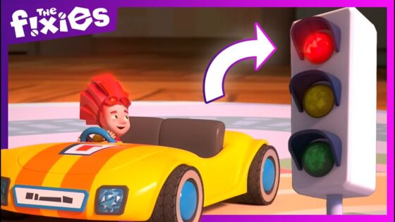 The Traffic Light – The Fixies | Fire is driving TOO FAST, will he be able to slow down in time? - Kingdom Kids Zone, Little Learners - The Fixies