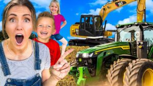 🚜 Ride REAL Farm Tractors & an Excavator! 🌾 From Swather to Baler, Learn How Hay is Made On A Farm! - Kingdom Kids Zone, Little Learners - Happy Hubbard’s - Educational Videos for Kids