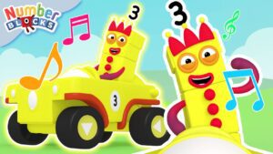 Three's Counting Car Song | Learn to Count | Numberblocks - Kingdom Kids Zone, Little Learners - Numberblocks
