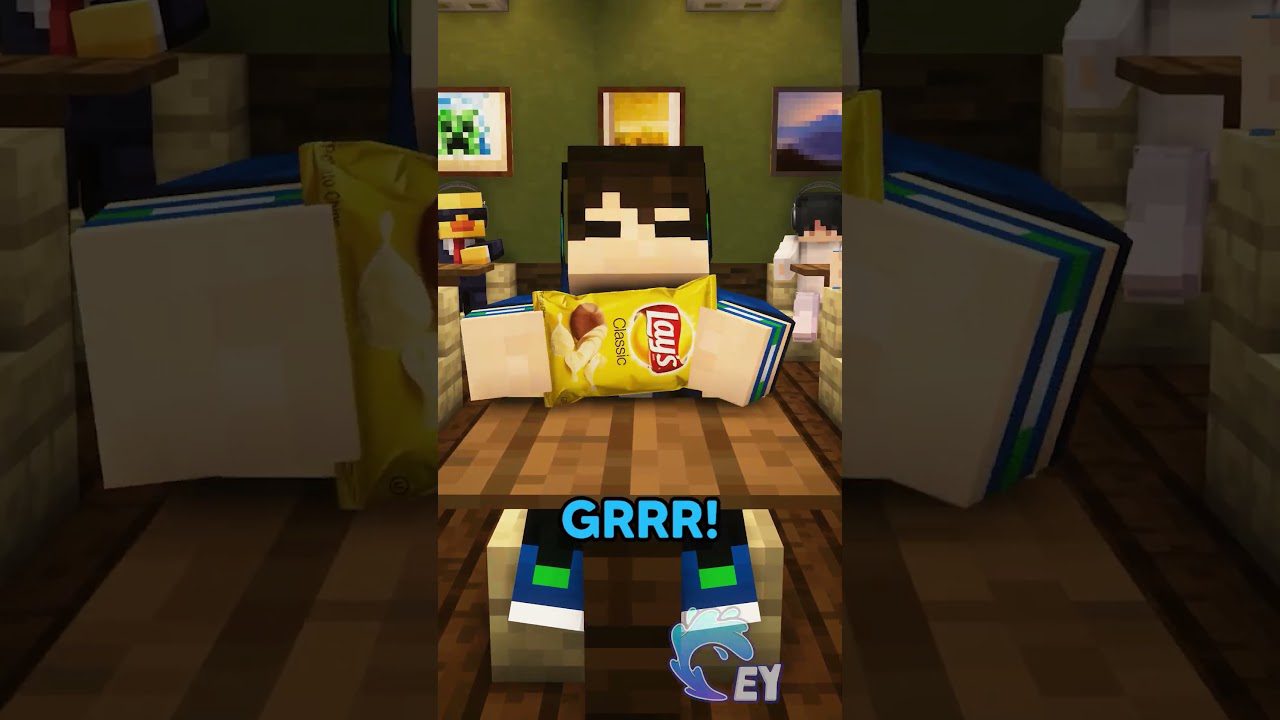 Trying to Open Food Quietly in Class… #minecraft - Gameplay, Kingdom Kids Zone, Minecraft - EYstreem