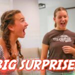 Thumbnail showing two women indoors reacting excitedly to a surprise, one with braided hair in a gingham top and the other in a gray t‑shirt, with 'BIG SURPRISE!' text across the bottom.