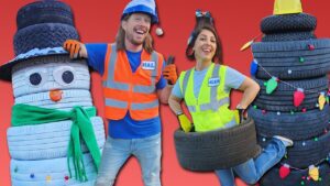 Building with Tires 🎄⛄ The 12 Days of Christmas with Handyman Hal & Awesome Alex! - Kingdom Kids Zone, Sing With Me - Handyman Hal - Music for Kids