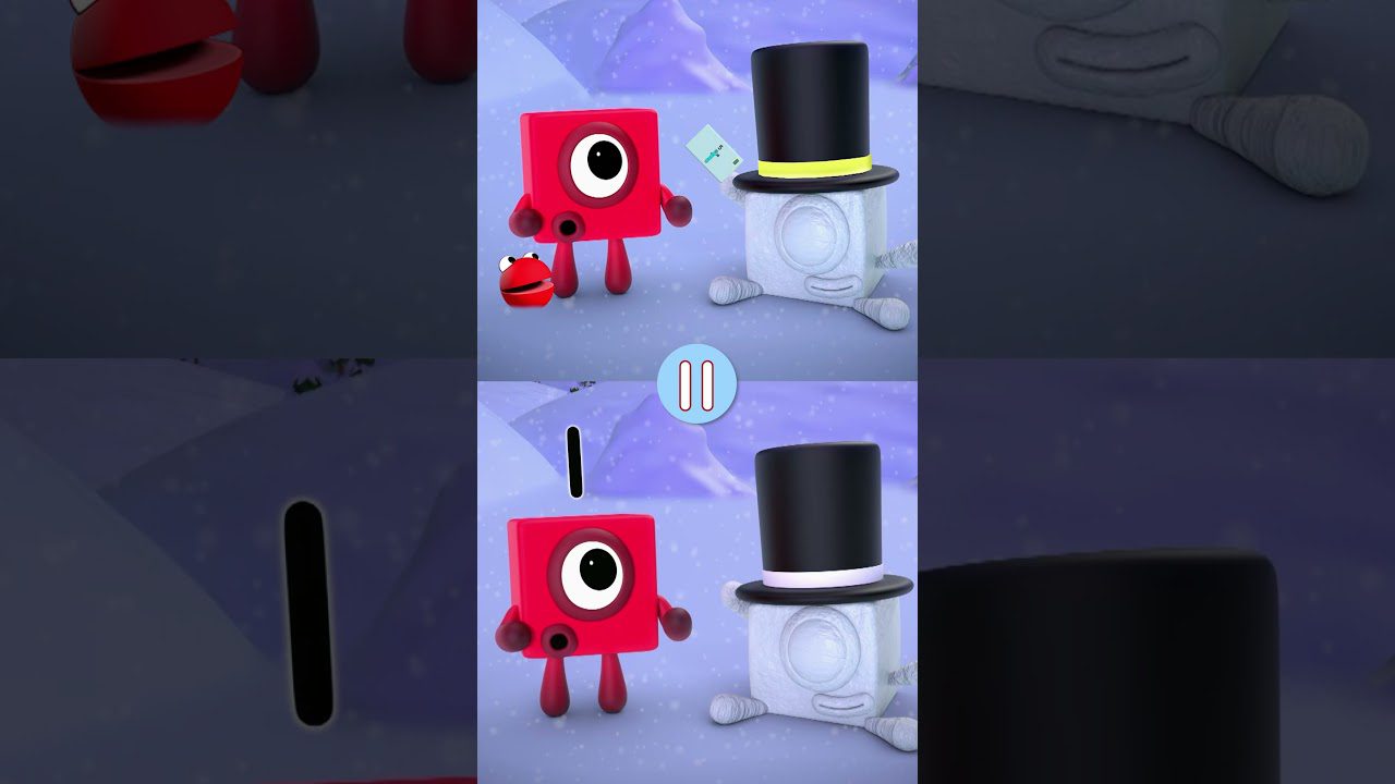 ❓ A Snowy Spot the Difference! 🌨️ | Learn to Count for Kids | Number Cartoon | Numberblocks #shorts - Kingdom Kids Zone, Little Learners, Shorts - Numberblocks