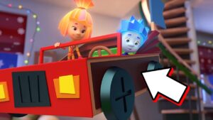 Nolik and Simka take a ride in a flying car | The Fixies - Kingdom Kids Zone, Little Learners - The Fixies