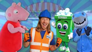 Handyman Hal Meets AMAZING Mascots! 🐷⚾ Fun at Peppa Pig Theme Park & Beyond - Kingdom Kids Zone, Sing With Me - Handyman Hal - Music for Kids