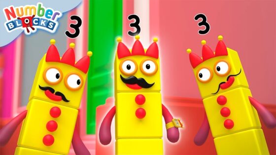 Me, Me, Me Maths with Numberblock Three! 🟡 | Learn to Count for Kids | Number Cartoon | Numberblocks - Kingdom Kids Zone, Little Learners - Numberblocks