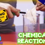 Thumbnail: hand lighting a beaker with a lighter, warning label, and an 'EXCLUSIVE' banner with bold 'CHEMICAL REACTIONS' text.