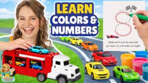 Colors, Counting, & Numbers w/ Silly Miss Lily, Cars & Car Carrier! Best Toy Toddler Learning Videos - Kingdom Kids Zone, Little Learners, Shows - Paisley's Corner - Educational Videos for Kids