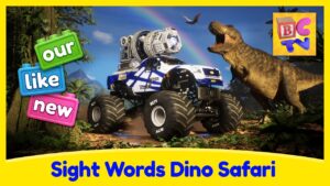 Learn Sight Words Pt 2 | Dinosaur Monster Truck Adventure - Kingdom Kids Zone, Little Learners - Brain Candy TV