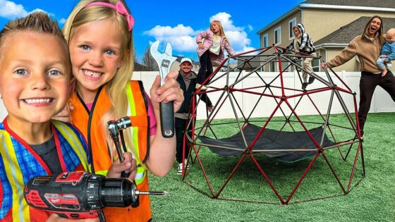 Kids Learn Tools While Building a Playground Dome 🔧 Family DIY Educational Project with Power Tools - Kingdom Kids Zone, Little Learners - Happy Hubbard’s - Educational Videos for Kids
