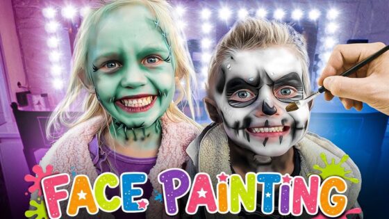 Real Face Painting for Kids SO Good It Looks Fake! 🎨🤩 Circus & Halloween Family Learning! - Kingdom Kids Zone, Little Learners - Happy Hubbard’s - Educational Videos for Kids