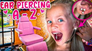Getting My Ears Pierced for the FIRST Time! 😱✨Educational Kid Experience | 5 Year Old Ear Piercing - Kingdom Kids Zone, Little Learners - Happy Hubbard’s - Educational Videos for Kids