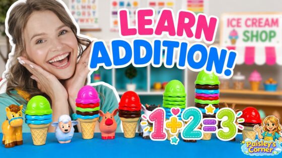 Learn Addition for Kids w/ Silly Miss Lily | Ice Cream Shop Pretend Play & Colors | Toddler Videos - Kingdom Kids Zone, Little Learners, Shows - Paisley's Corner - Educational Videos for Kids