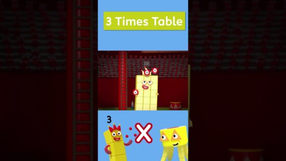Three Times Tables Speedrun! | Learn to Count for Kids | Number Cartoon | Numberblocks #shorts - Kingdom Kids Zone, Little Learners, Shorts - Numberblocks