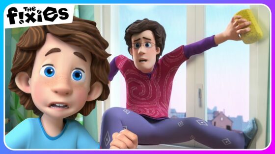 Dad Is Having Trouble Cleaning | The Fixies | Educational Cartoons For Kids - Kingdom Kids Zone, Little Learners - The Fixies