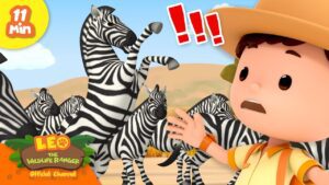 A Herd of Zebra is rushing towards us! | Leo the Wildlife Ranger | Learning Animal Cartoons - Kingdom Kids Zone, Shows - Leo the Wildlife Ranger - Official Channel